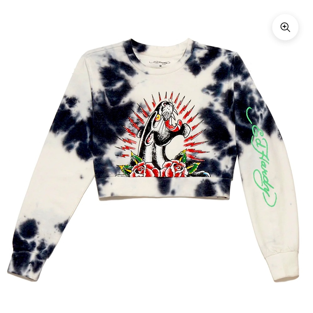 Woman medium cropped sweater Brand new Ed Hardy original
